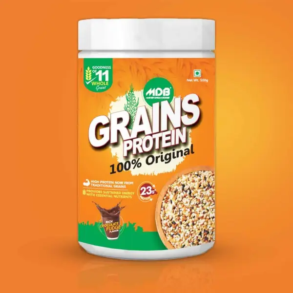 MDB Grains Protein | Fudge Flavor | 500g Pack