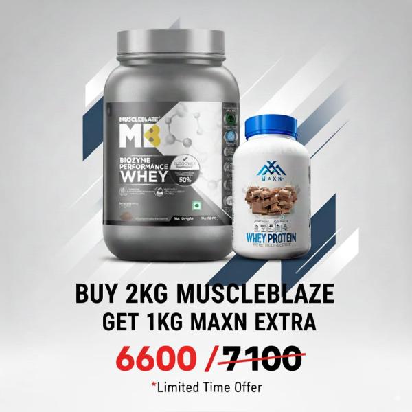 Muscleblaze whey 2kg & Maxn whey-1kg Combo